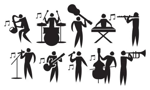 Musician Vector Icon Set Stock Illustration