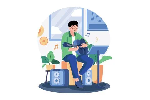Musicians create melodic harmonies. Illustrazione stock