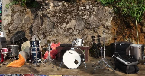 Musicians with Drums Stock Footage 335617270