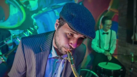 Musicians during their performance Stock Footage 112189715