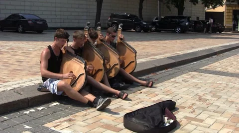 Musicians in Kiev Ukraine Stock Footage 46165633