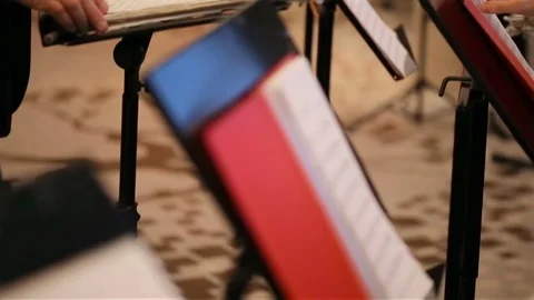 Musicians notes in concert Video stock 74672994