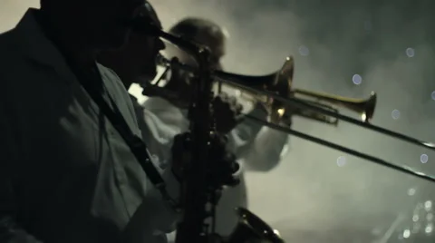 Musicians playing wind instruments Stock Footage 59864163