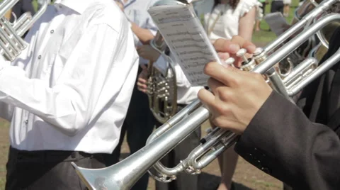 Musicians playing wind instruments Stock Footage 63547384