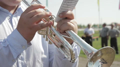 Musicians playing wind instruments Stock Footage 63550652