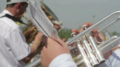 Musicians playing wind instruments Stock Footage 63552713