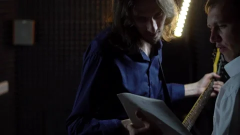 Musicians in the recording Studio Stock Footage 136998792