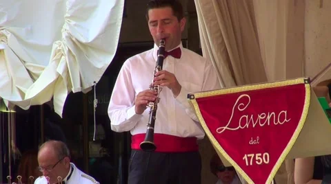 Musicians at St Mark's Square Venice Stock Footage 40136275
