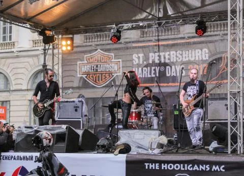 Musicians on stage. Stock Photos