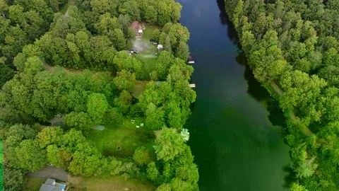 Muskoka River Look Down - Cloudy and Sunny forward track Stock Footage 79995719