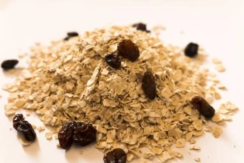 Musli breakfast close up Stock Photos