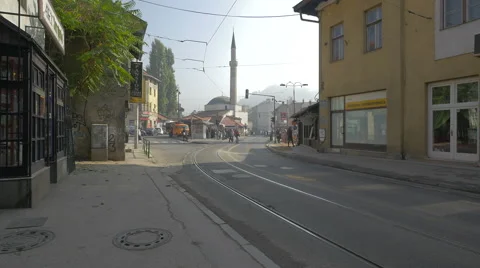 Muslihudin Cekrekcija Mosque seen from Mula Mustafe Baseskije, Sarajevo Stock Footage 59794401