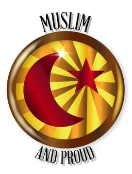 Muslim And Proud Button Stock Illustration