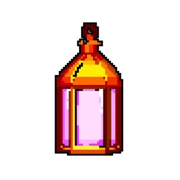 Muslim arabic lantern game pixel art vector illustration イラスト素材