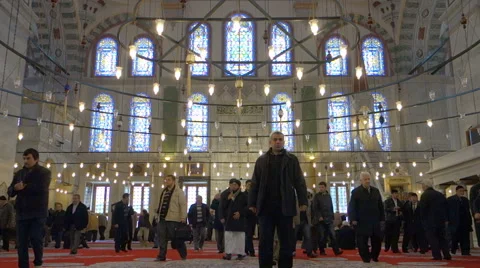Muslim believers in mosque (Editorial) Video stock 45304118