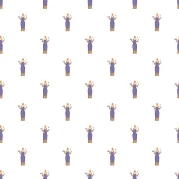 Muslim catering staff pattern serving food background 스톡 일러스트