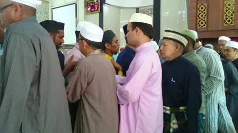 Muslim Congregation After Prayer Stock-Footage 53222761