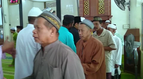 Muslim Congregation After Prayer Stock-Footage 53455914