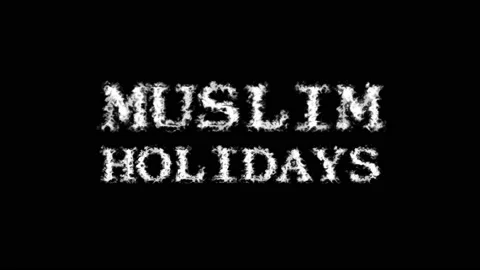 Muslim Holidays cloud text effect black isolated background Stock Footage 139637529