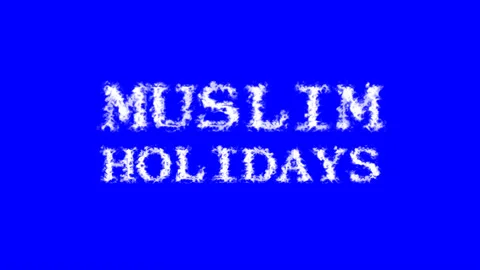 Muslim Holidays cloud text effect blue isolated background Stock Footage 139637540