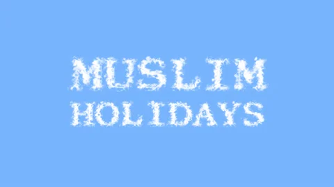 Muslim Holidays cloud text effect sky isolated background Stock-Footage 139637559
