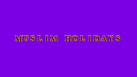 Muslim Holidays fire text effect violet background Stock Footage 136196735