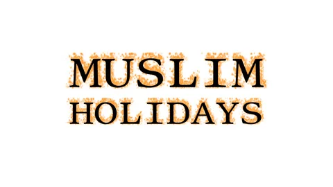 Muslim Holidays fire text effect white isolated background Stock-Footage 137992841