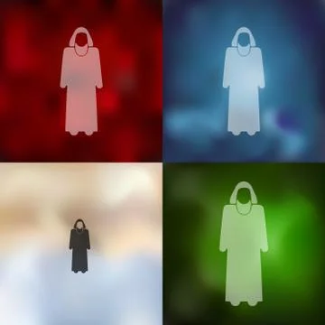 Muslim icon on blurred background Illustrazione stock