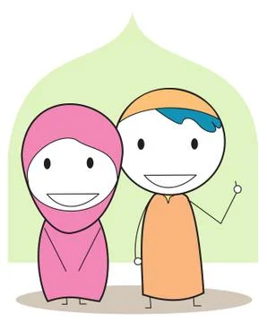 Muslim kids Stock Illustration