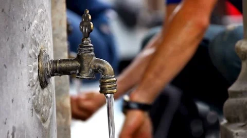 Muslim Man Performing Ablution for Prayer Stock Footage 277148604