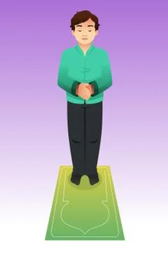Muslim Man Praying Stock Illustration