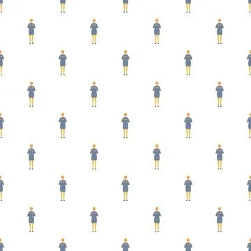 Muslim man praying repeating pattern on white background Stock Illustration