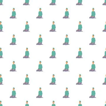Muslim man praying repeating seamless pattern illustration 스톡 일러스트