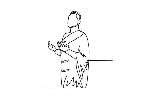 A Muslim man prays Stock Illustration