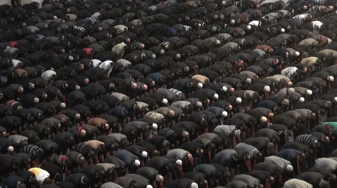 Muslim men attend Friday prayer session in Ankara mosque, Turkey Stock Footage 33973741