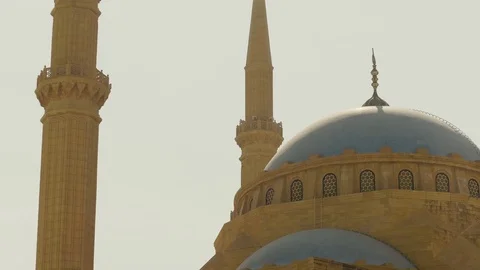 Muslim Mosque with Blue Dome Stock Footage 81530324