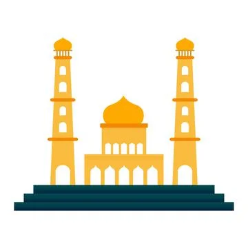 Muslim Mosque design with multicolor shade. Muslim Mosque decoration element, Stock-Illustration