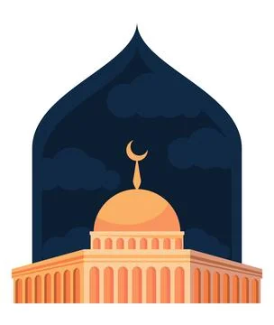 Muslim mosque in frame Stock Illustration