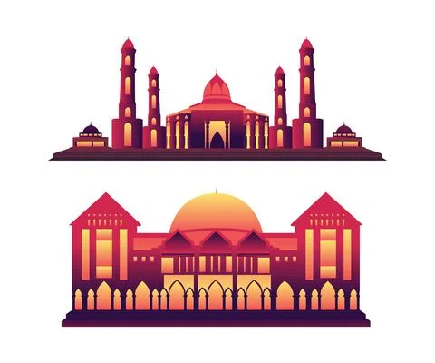Muslim Mosque Mosque vector design. Beautiful Muslim mosque illustration. Stock Illustration