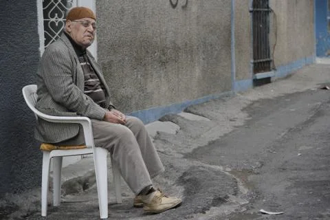 Muslim Old Man from Kadifekale, Turkey Stock Photos
