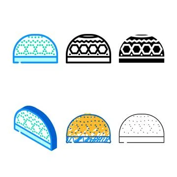 Muslim prayer forms cap kufi color icon vector Stock Illustration