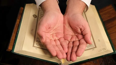 Muslim prayer hand Stock Footage 173542096