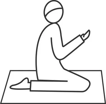 Muslim prayer icon. Stock Illustration