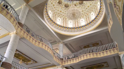 Muslim prayer in the mosque Stockbeeldmateriaal 122065409