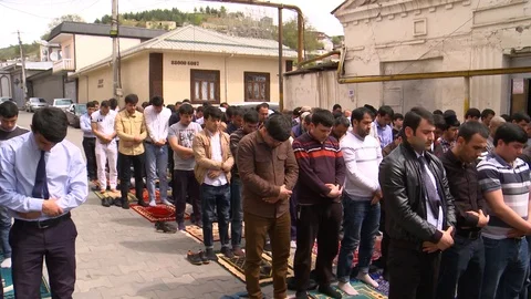 Muslim prayer in the mosque Video stock 122068413