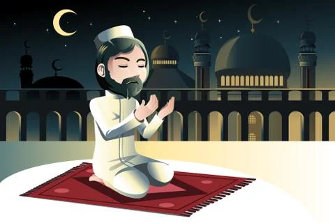 Muslim praying Stock Illustration