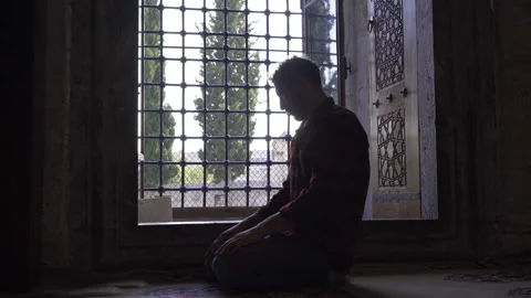 Muslim praying in mosque. Stock Footage 212757818