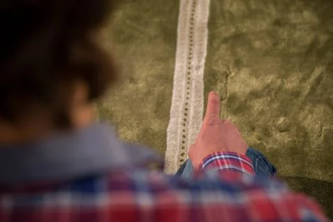 Muslim praying in a mosque Stock Photos