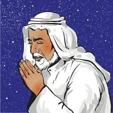 Muslim praying, vector illustration in pop art style Stock Illustration