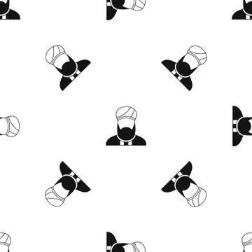Muslim preacher pattern seamless black 스톡 일러스트